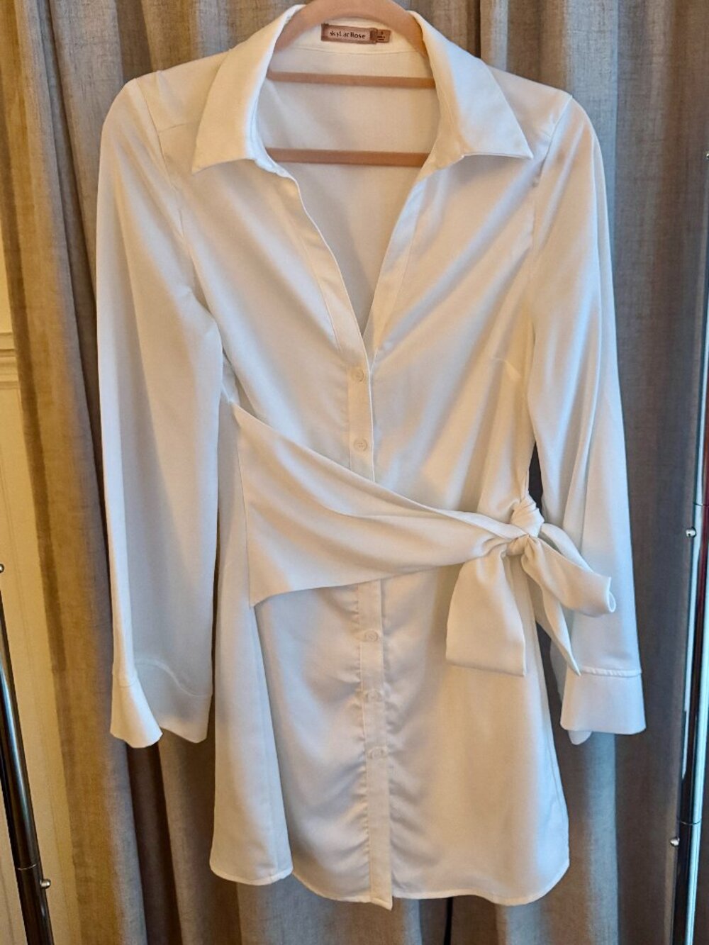 Skylar Rose White Tie Waist Dress Size S